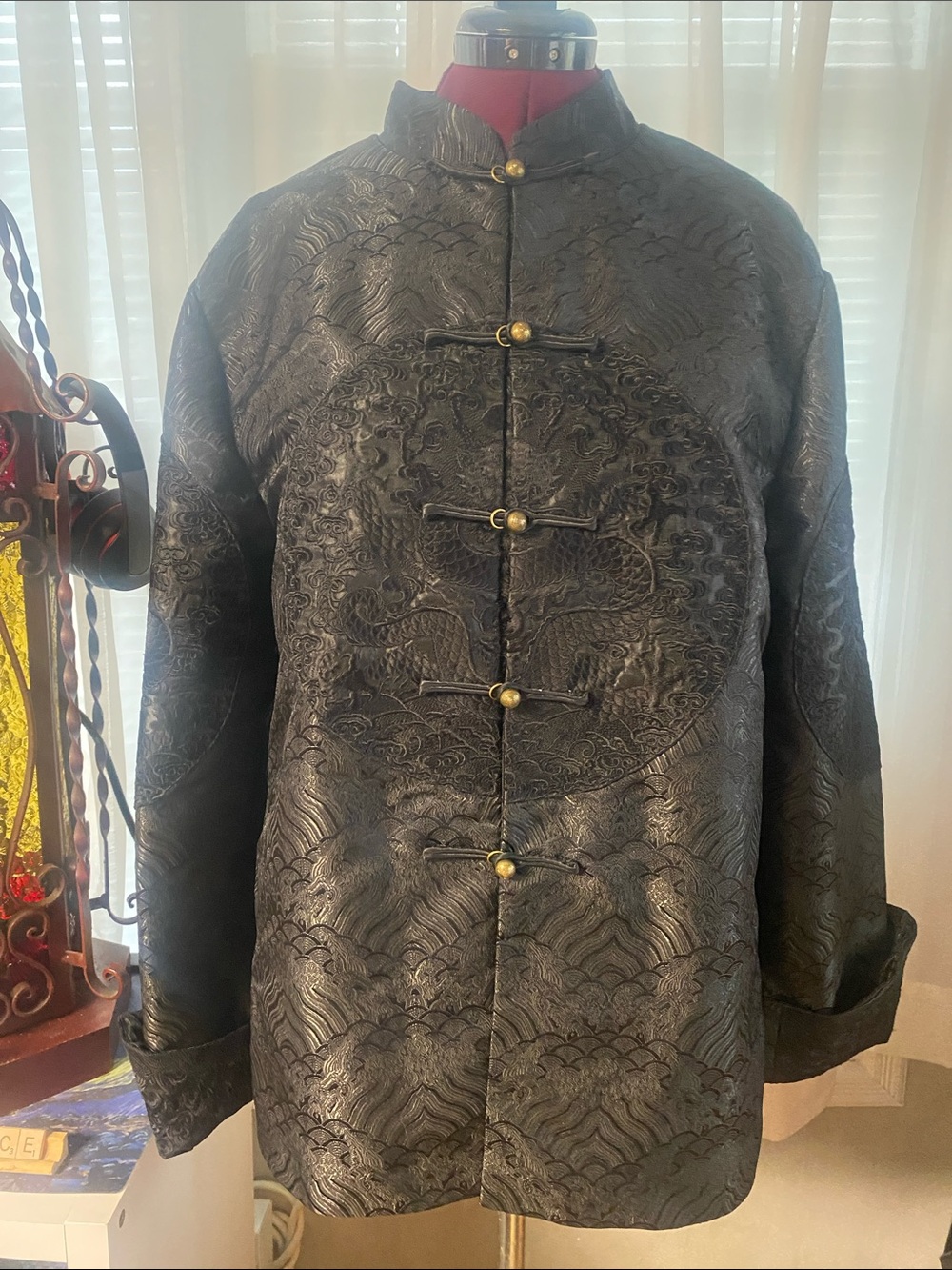 Chinese style Men's Tang Suit Jacket Brocade Mandarin Collar